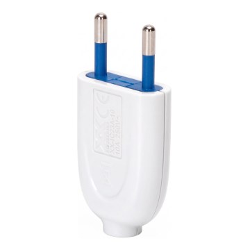 Aigostar - Wtyczka plastikowa 2-biegunowa 10A/250V biała