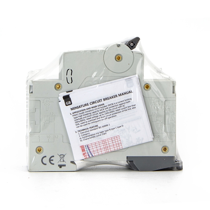 Aigostar - Wyłącznik nadprądowy 2-biegunowy 2P-50A-C 230-400V