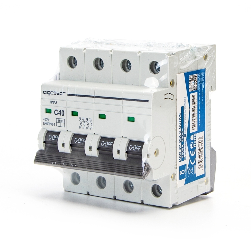 Aigostar - Wyłącznik nadprądowy 4-biegunowy 4P-40A-C 400V
