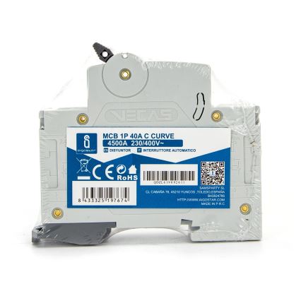Aigostar - Wyłącznik nadprądowy jednofazowy 1P-40A-C 230-400V