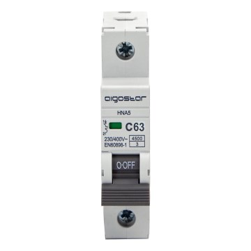 Aigostar - Wyłącznik nadprądowy jednofazowy 1P C 63A 230/400V