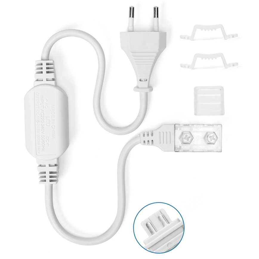 Aigostar - Zasilacz do taśm LED 10 mm 600W/230V biały
