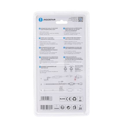 Aigostar - Zasilacz do taśm LED 10 mm 600W/230V biały