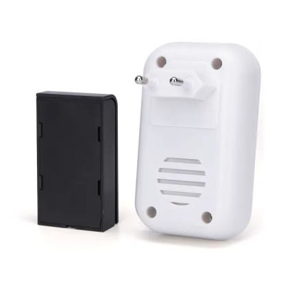 Aigostar - ZESTAW 2x Dzwonek bezprzewodowy do kontaktu 230V/12V IP44 biały/czarny
