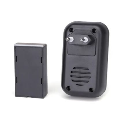 Aigostar - ZESTAW 2x Dzwonek bezprzewodowy do kontaktu 230V/12V IP44 czarny/miedziany