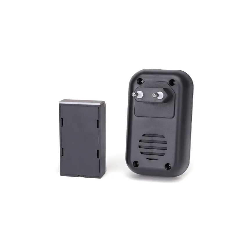 Aigostar - ZESTAW 2x Dzwonek bezprzewodowy do kontaktu 230V/12V IP44 czarny/miedziany