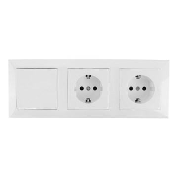 Aigostar - ZESTAW 2x Gniazdko domowe z wyłącznikiem 2x16A/250V SCHUKO