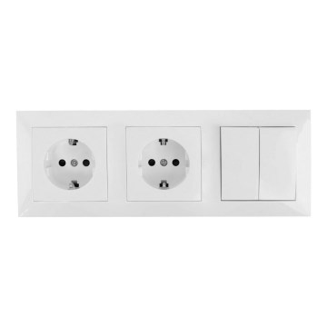 Aigostar - ZESTAW 2x Gniazdko z wyłącznikiem 2x16A/250V SCHUKO