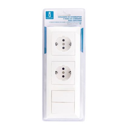 Aigostar - ZESTAW 2x Gniazdko z wyłącznikiem 2x16A/250V SCHUKO