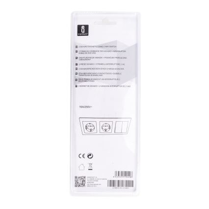 Aigostar - ZESTAW 2x Gniazdko z wyłącznikiem 2x16A/250V SCHUKO