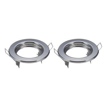 Aigostar - Zestaw 2x ramka do oprawy wpuszczanej GU10 śr. 8 cm błyszczący chrom