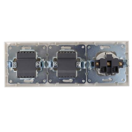 Aigostar - ZESTAW 2x Włącznik domowy z gniazdem 1x16A/250V SCHUKO