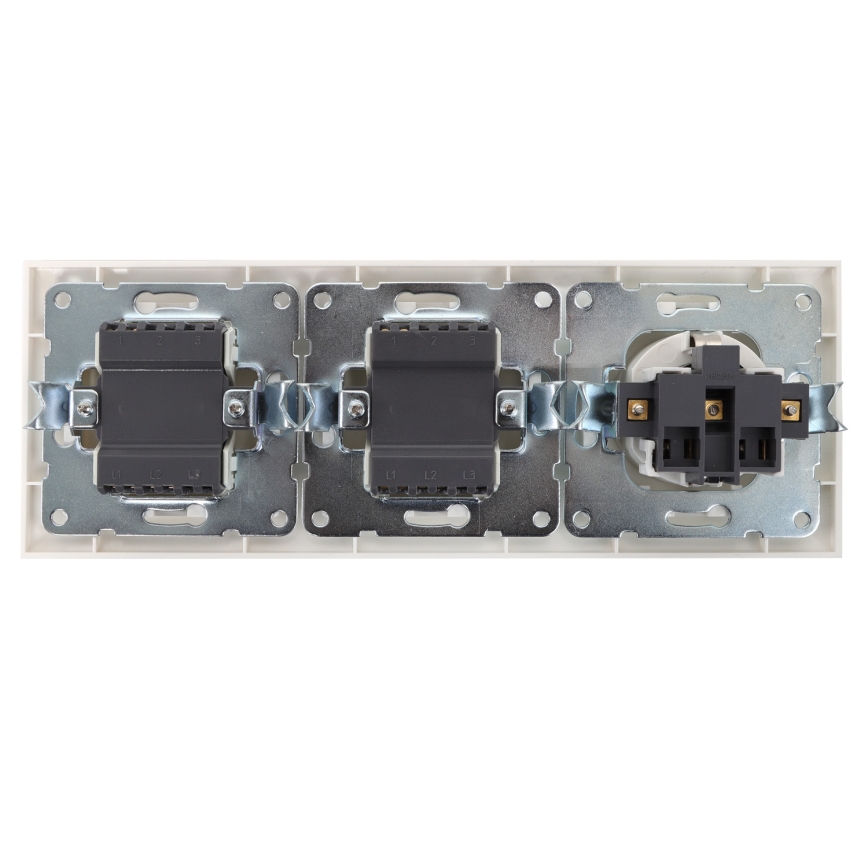 Aigostar - ZESTAW 2x Włącznik domowy z gniazdem 1x16A/250V SCHUKO