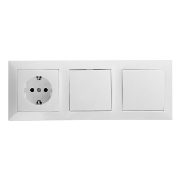 Aigostar - Zestaw 2x włącznik domowy z gniazdkiem 1x16A/250V SCHUKO