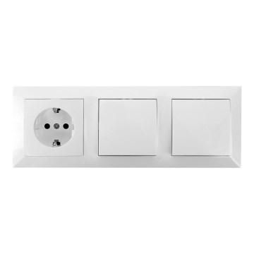 Aigostar - ZESTAW 2x włącznik ścienny z gniazdem 1x16A/250V SCHUKO