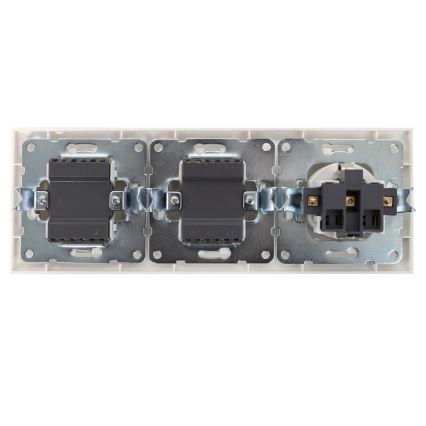 Aigostar - ZESTAW 2x włącznik ścienny z gniazdem 1x16A/250V SCHUKO