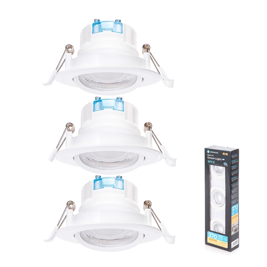 Aigostar - Zestaw 3x LED lampa sufitowa LED/5W/230V 4000K średnica 8,5 cm biała