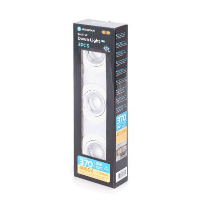 Aigostar - Zestaw 3x LED lampa sufitowa LED/5W/230V 4000K średnica 8,5 cm biała