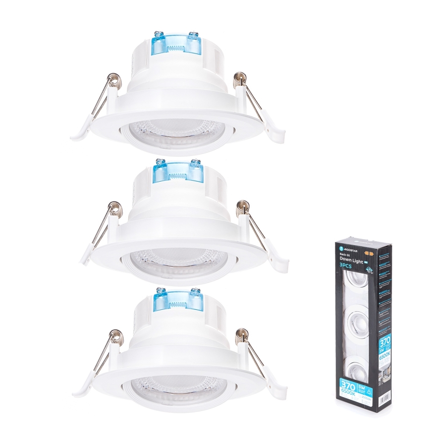 Aigostar - Zestaw 3x LED lampa sufitowa LED/5W/230V 6500K średnica 8,5 cm biała