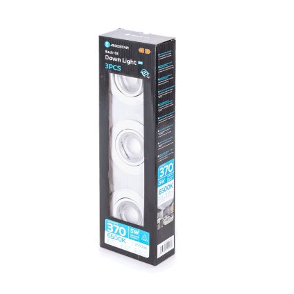 Aigostar - Zestaw 3x LED lampa sufitowa LED/5W/230V 6500K średnica 8,5 cm biała