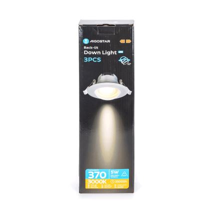 Aigostar - ZESTAW 3x wpuszczanych opraw LED/5W/230V 3000K śr. 8,5 cm białe