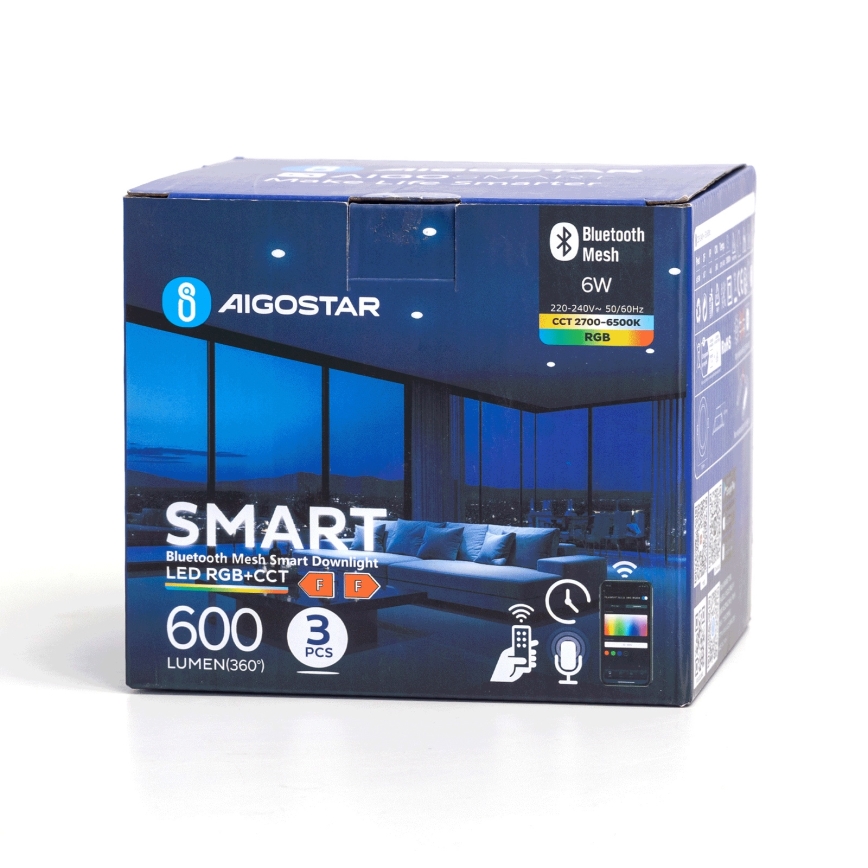 Aigostar - ZESTAW 3 x LED RGB Ściemnialna oprawa wpuszczana MESH LED/6W/230V 2700K-6500K śr. 11,5cm