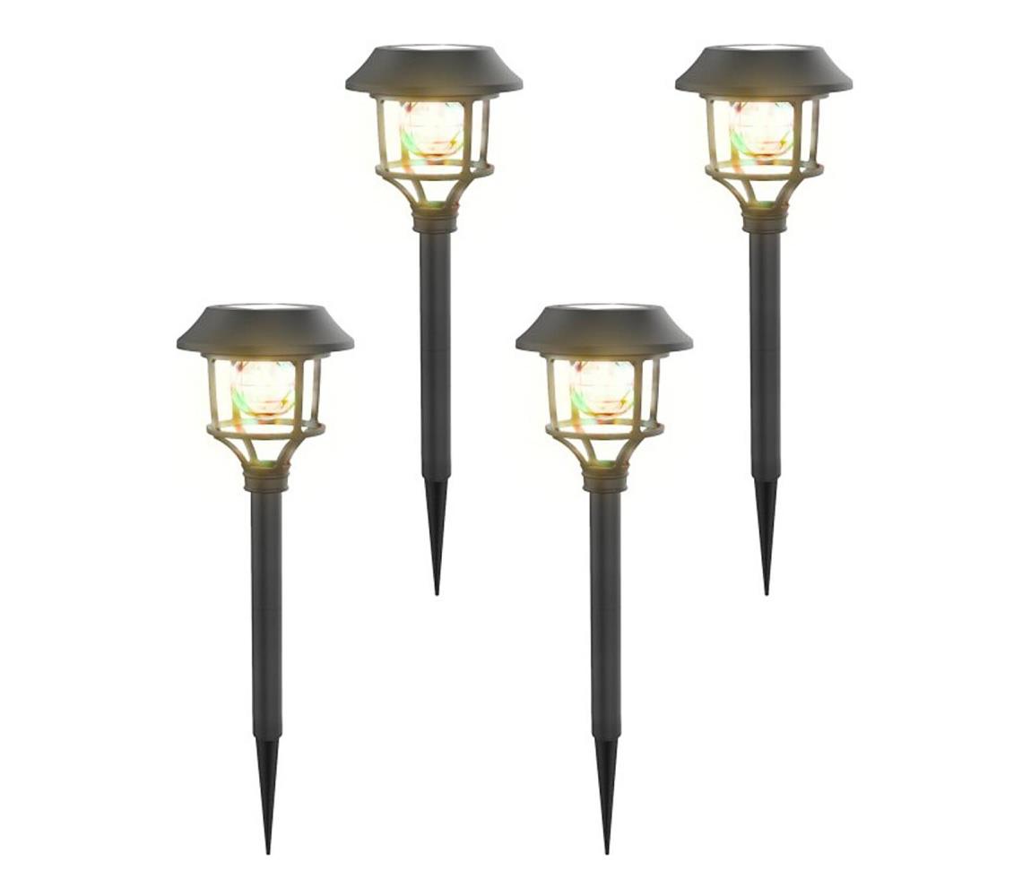 - ZESTAW 4x LED RGB Lampa solarna LED/0,2W/2V IP44