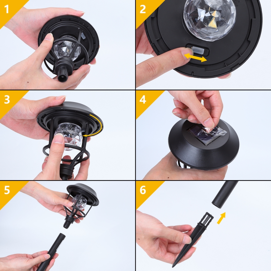 Aigostar - ZESTAW 4x LED RGB Lampa solarna LED/0,2W/2V IP44