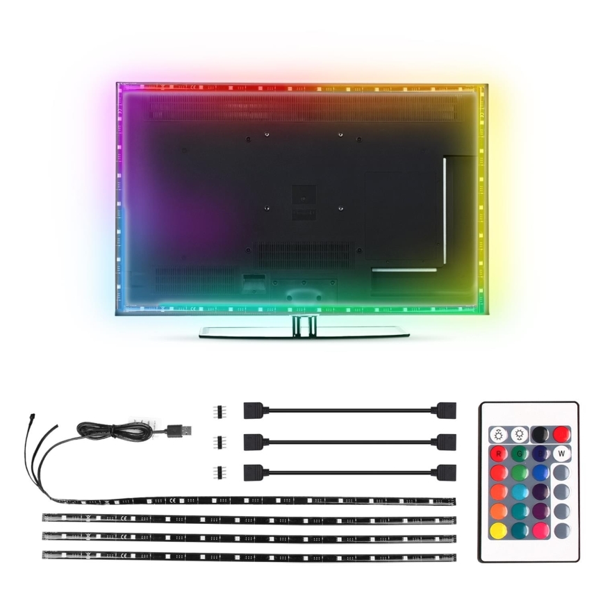 Aigostar - Zestaw 4x Ściemnialna taśma LED RGB 0,5m /2,5W/5V IP65 +DO