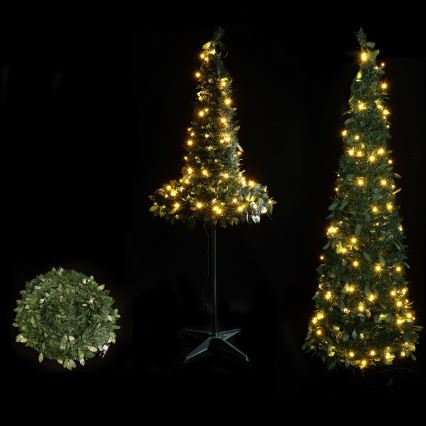 Aigostar - Zewnętrzna choinka świąteczna LED, 80 diod LED, 1,2 m, IP44, zielona, ciepła biała