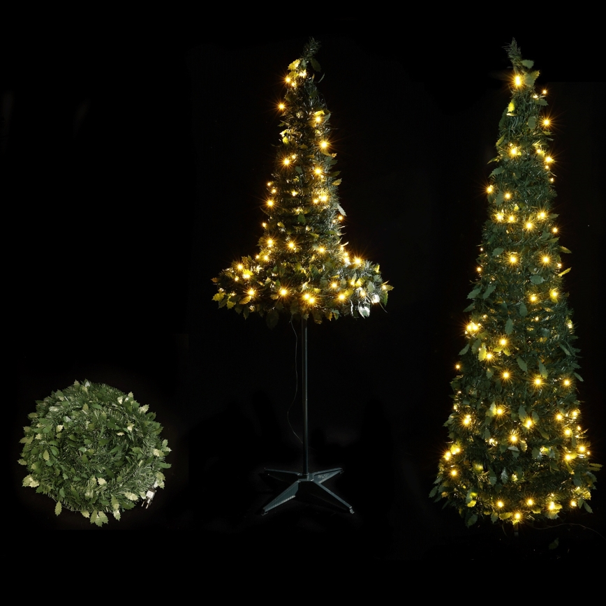Aigostar - Zewnętrzna choinka świąteczna LED, 80 diod LED, 1,2 m, IP44, zielona, ciepła biała