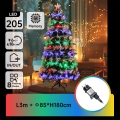 Aigostar - Zewnętrzna choinka świąteczna LED, 205 diod LED, 8 trybów, 1,8 m, IP44, wielokolorowa