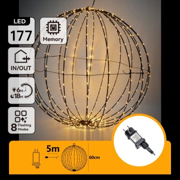 Aigostar - Zewnętrzna dekoracja świąteczna LED 177xLED/3,6W/230V 60 cm IP44 ciepła biała