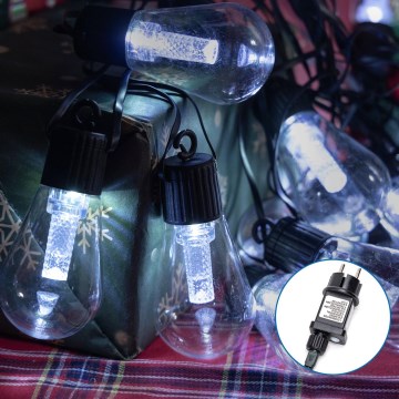 Aigostar - zewnętrzna girlanda LED 10xLED/8m IP44 zimna biel