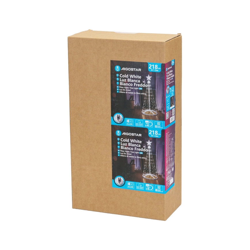 Aigostar - Zewnętrzna świąteczna dekoracja LED, 3,6 W, 230 V, 150 cm, IP44, zimne białe światło