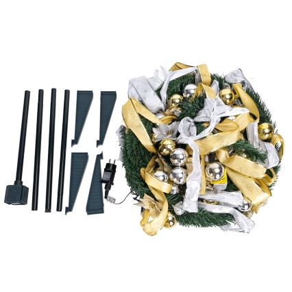 Aigostar - Zewnętrzna choinka świąteczna LED, 150 diod, 1,8 m, IP44, biało-złota, ciepłe białe światło