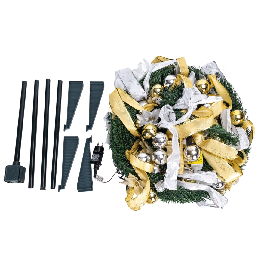 Aigostar - Zewnętrzna choinka świąteczna LED, 150 diod, 1,8 m, IP44, biało-złota, ciepłe białe światło