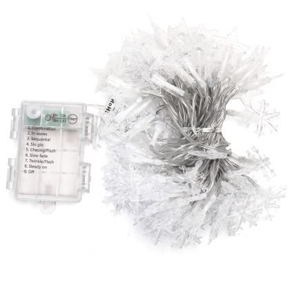 Aigostar - LED Zewnętrzny łańcuch świąteczny 100xLED/8 funkcji 3xAA 10 m IP44 zimna biel