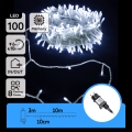 Aigostar - Zewnętrzne lampki świąteczne LED, 100 diod, 8 trybów, 13 m, IP44, zimne białe światło