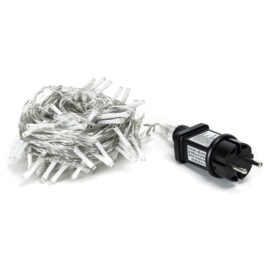 Aigostar - Zewnętrzne lampki świąteczne LED, 100 diod, 8 trybów, 13 m, IP44, zimne białe światło