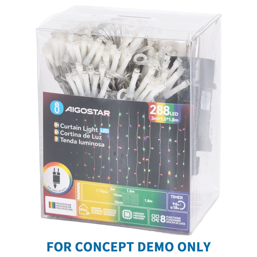 Aigostar - zewnętrzne lampki świąteczne LED 200 diod, 8 x 0,4 m, IP44, ciepła biała