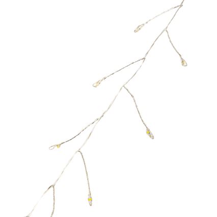 Aigostar - Zewnętrzne lampki świąteczne LED, 300 diod, 8 funkcji, zasilanie 3xAA, długość 9,3 m, IP44, ciepła biel