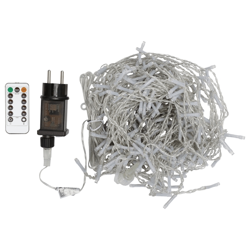 Aigostar - LED RGBY Zewnętrzny łańcuch 300xLED/8 funkcji 3x1m IP44 + pilot