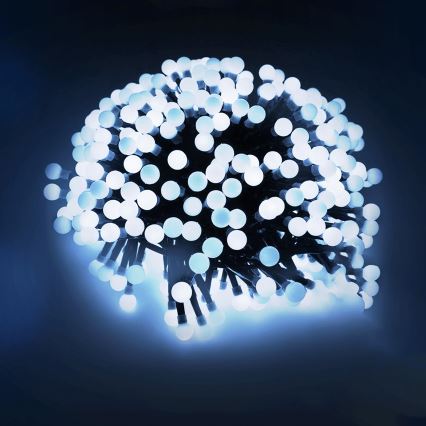 Aigostar - zewnętrzny łańcuch dekoracyjny LED, 100 diod LED, 8 funkcji, 10 m, IP44, zimna biel