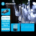 Aigostar - Zewnętrzny łańcuch dekoracyjny LED 100xLED/8 funkcje 13m IP44 zimny biały