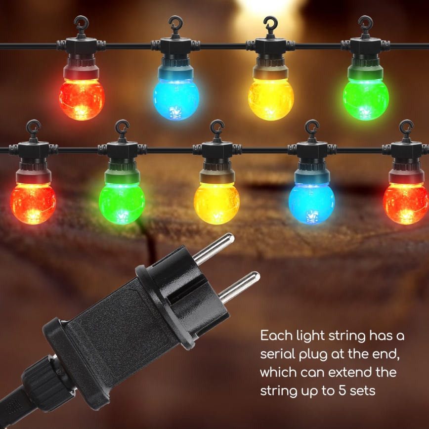 Aigostar - Zewnętrzny łańcuch dekoracyjny LED 10xLED/8m IP44 ciepła biel