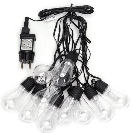 Aigostar - Zewnętrzny łańcuch dekoracyjny LED 10xLED/8m IP44 zimna biel