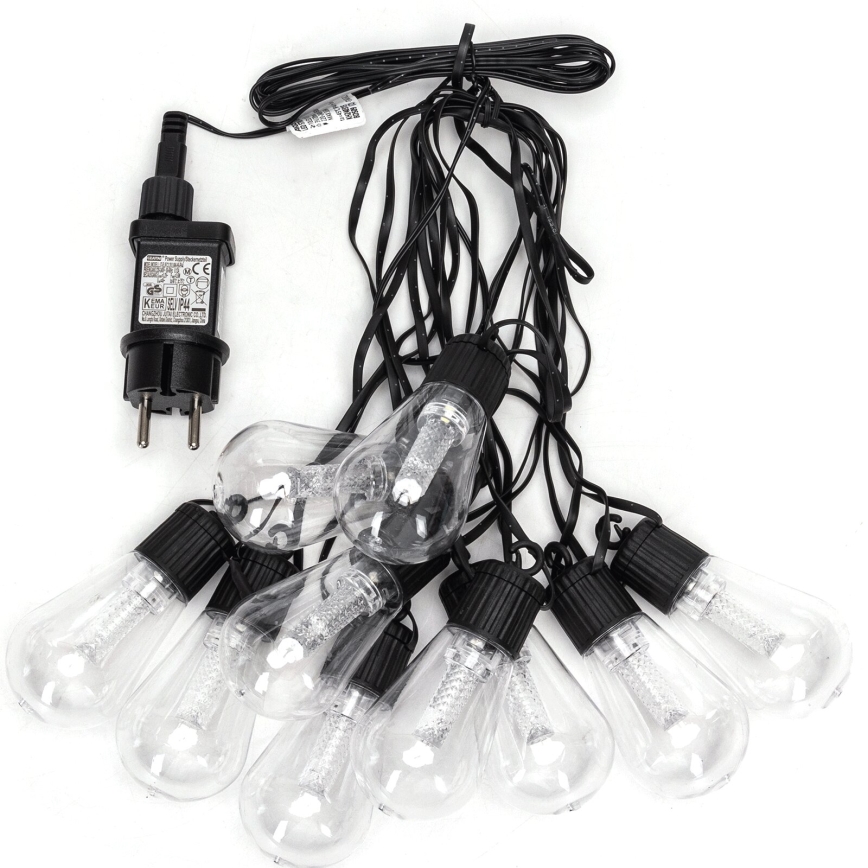 Aigostar - Zewnętrzny łańcuch dekoracyjny LED 10xLED/8m IP44 zimna biel