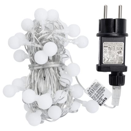 Aigostar - Zewnętrzny dekoracyjny łańcuch świetlny LED 50xLED/8 funkcji 5 m IP44 ciepła biała