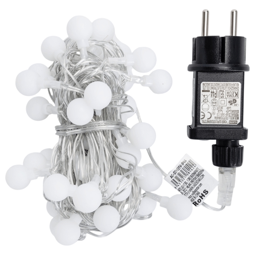 Aigostar - Zewnętrzny łańcuch świetlny LED 50 diod / 8 funkcji 5 m IP44 ciepła biała